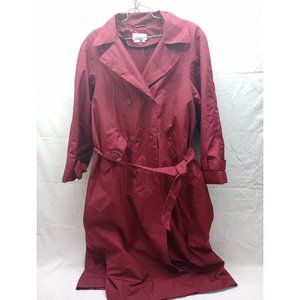 Sue Brett women's Red Trench Coat Zip Out Liner size 14W